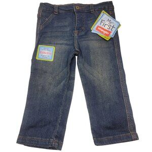 NWT Wrangler Dark Blue Denim Cargo Pants Jeans Toddler Baby Infant 18 Months